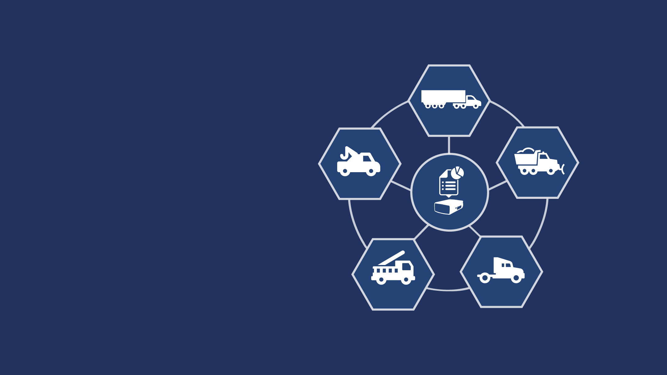 Graphic with all types of vehicles connected to a Geotab GO device