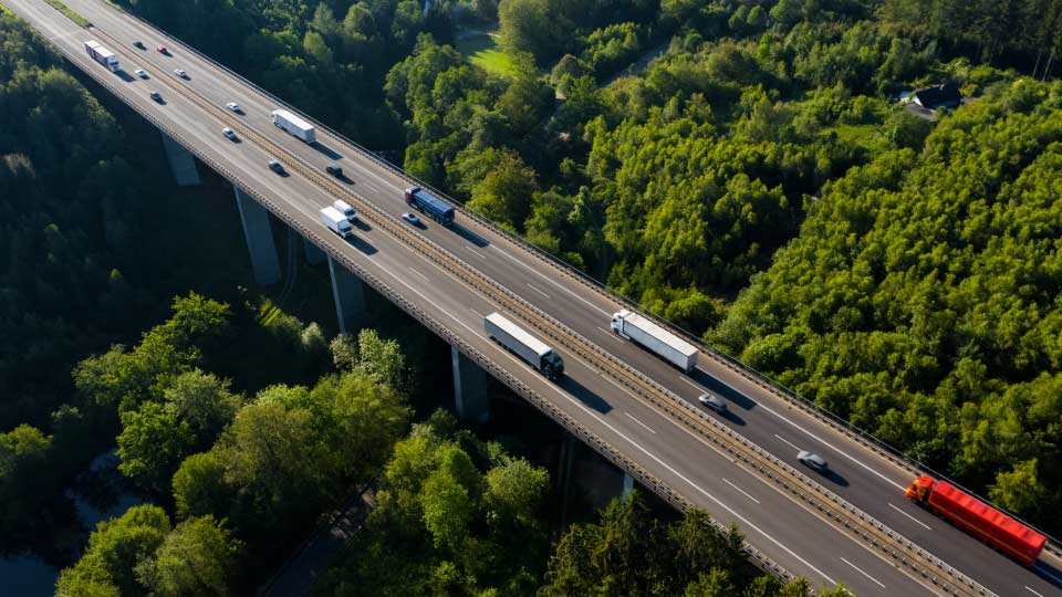 Vehicles driving on a road