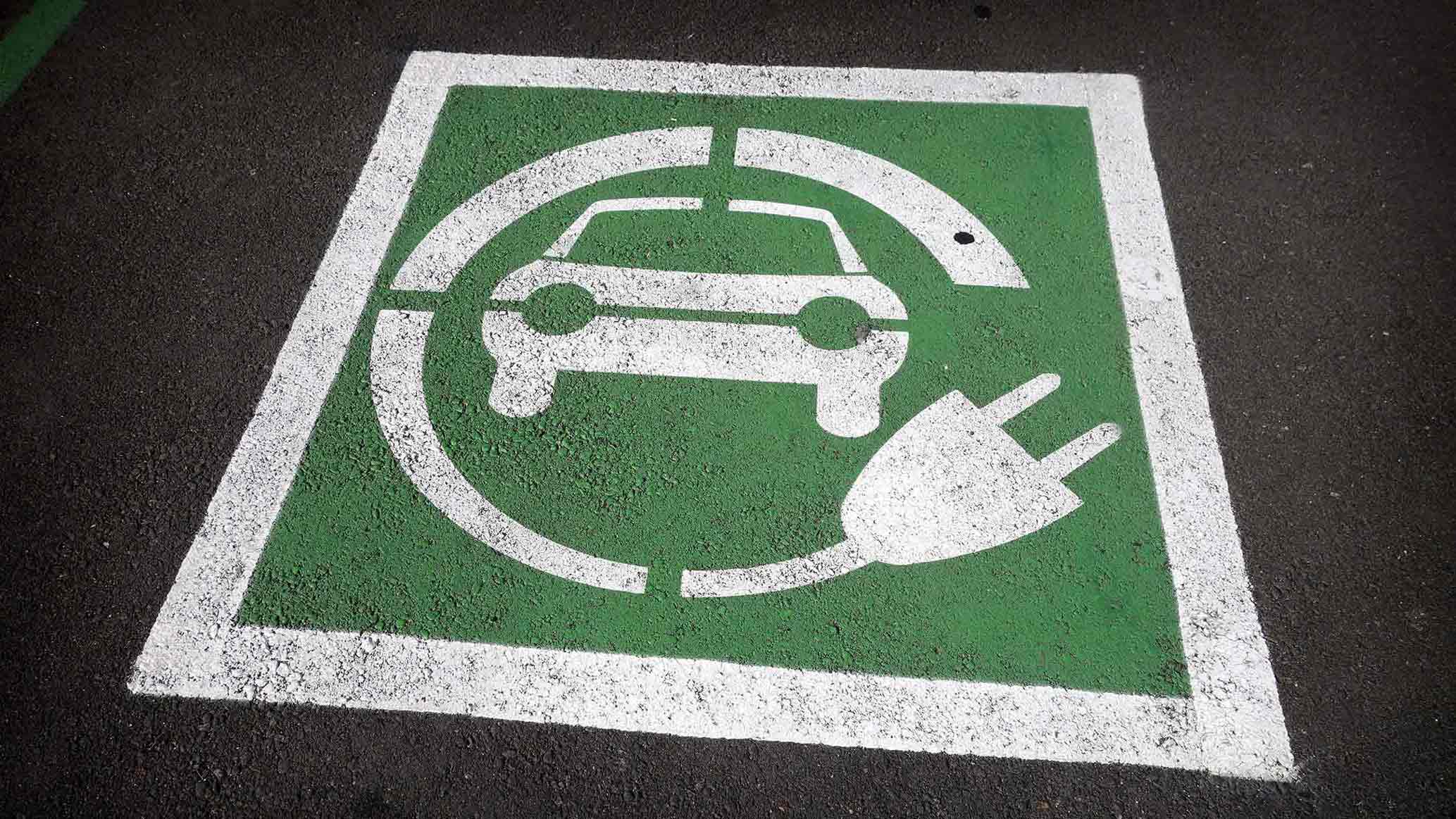 An EV parking spot 