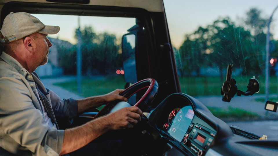 man driving a truck