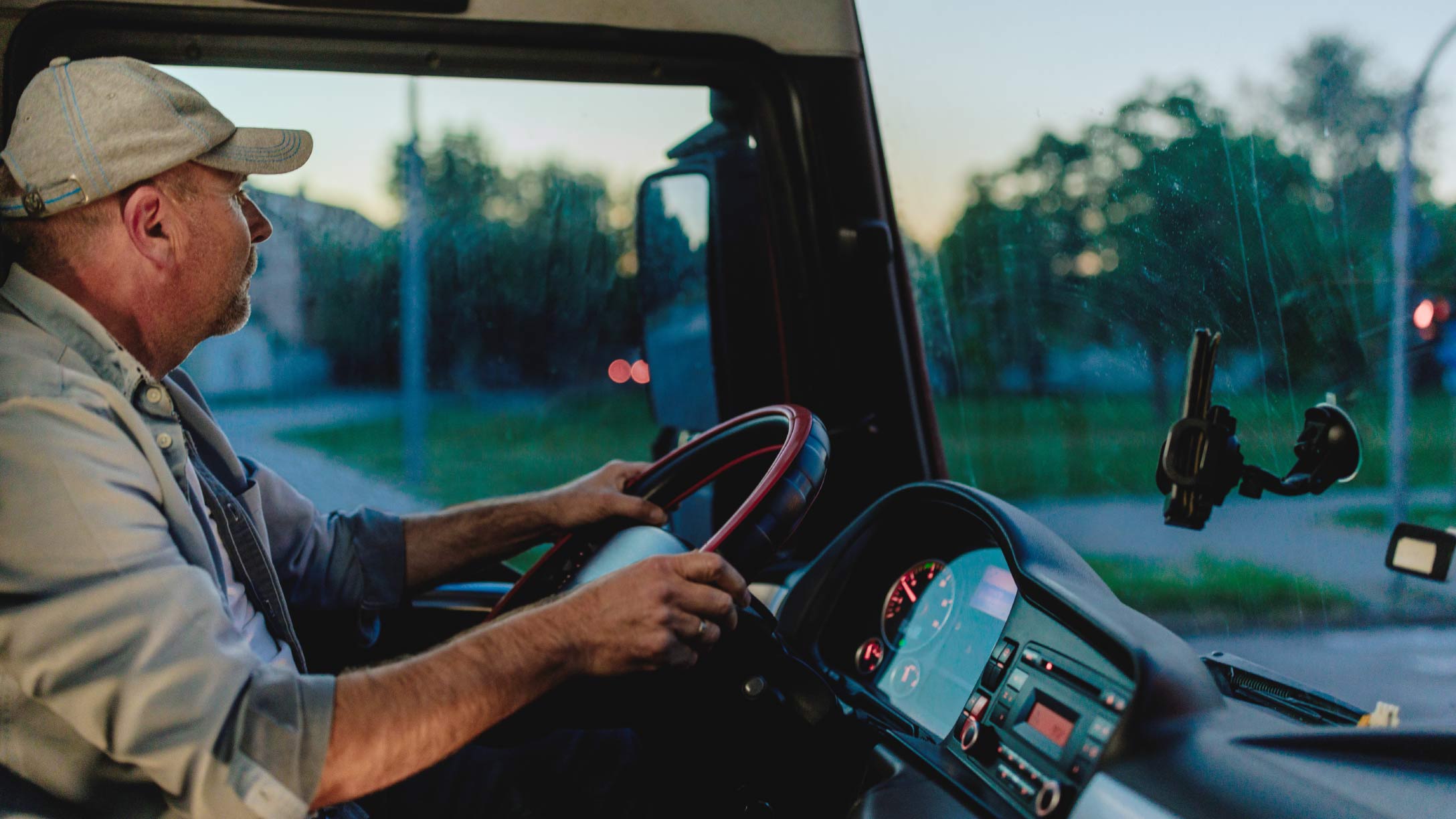 man driving a truck