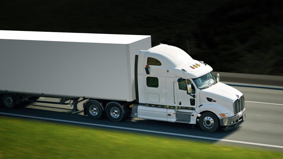 white truck on the highway