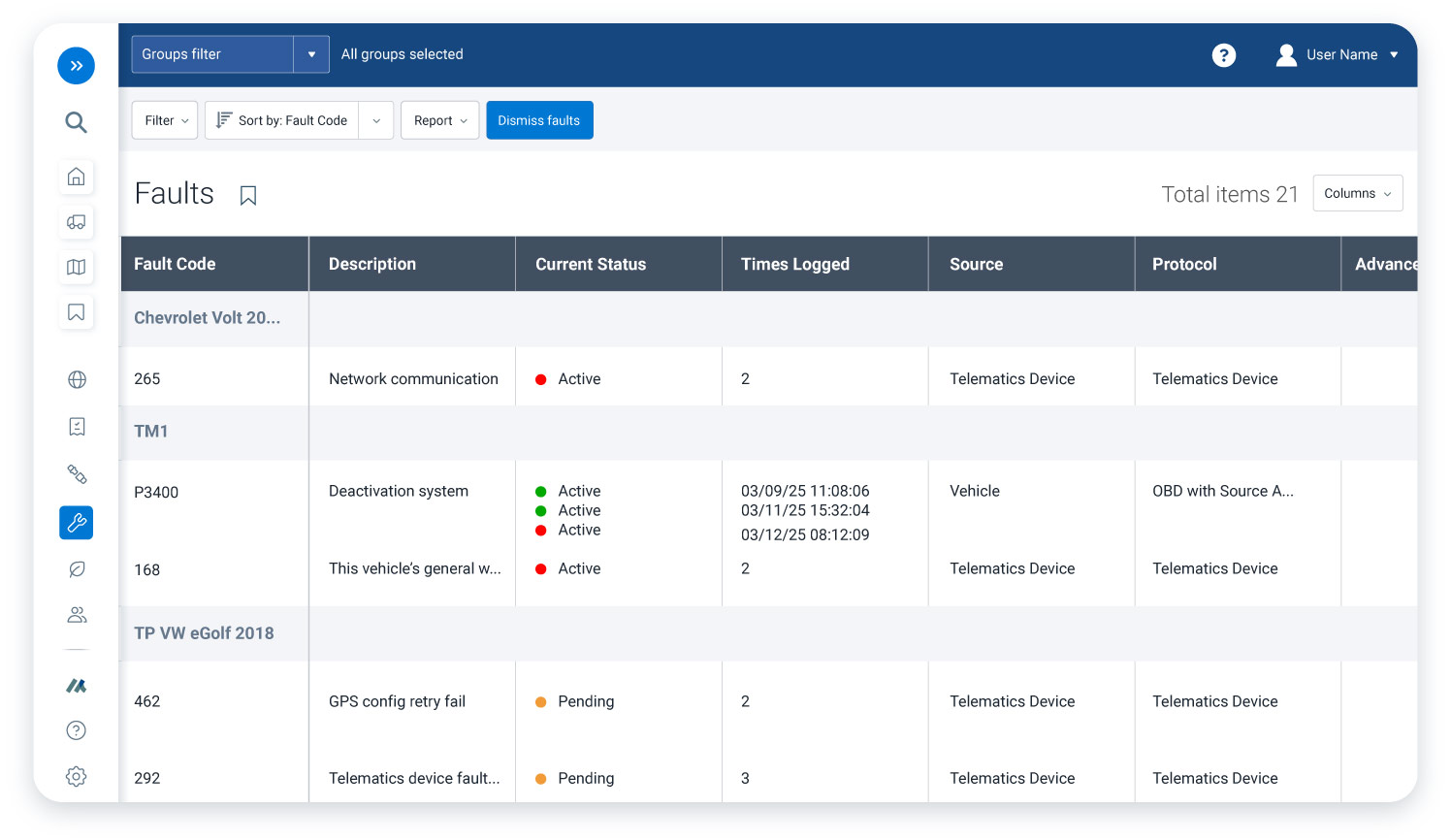 Faults mygeotab ui image