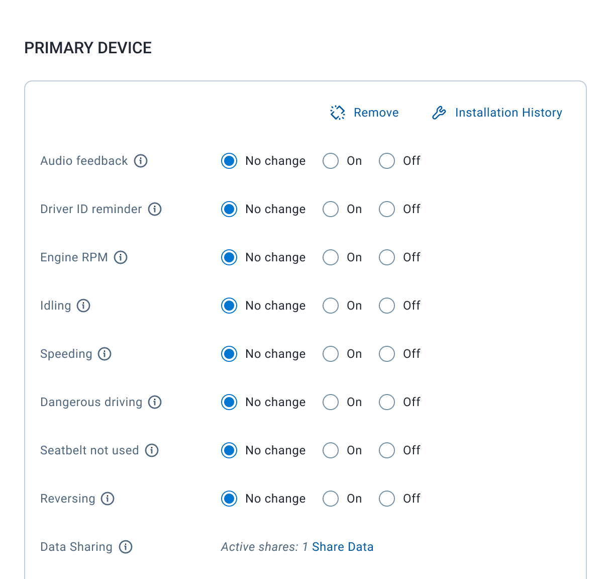 New bulk settings adjustment for cameras.