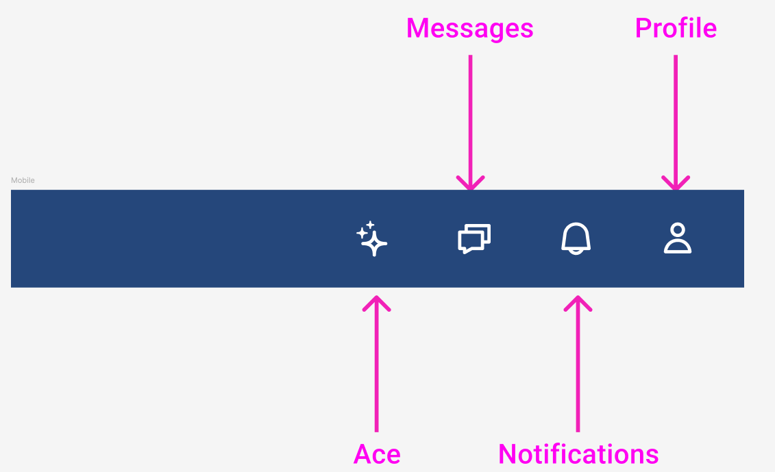 Geotab Ace now in the top bar, along with a reminder of where messages, notifications and profiles live.