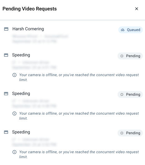 New video request history panel in MyGeotab