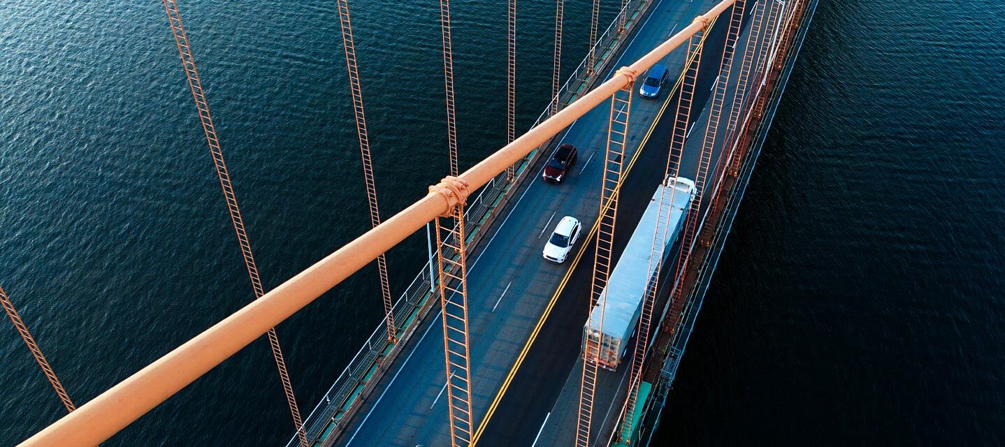 overhead view of truck