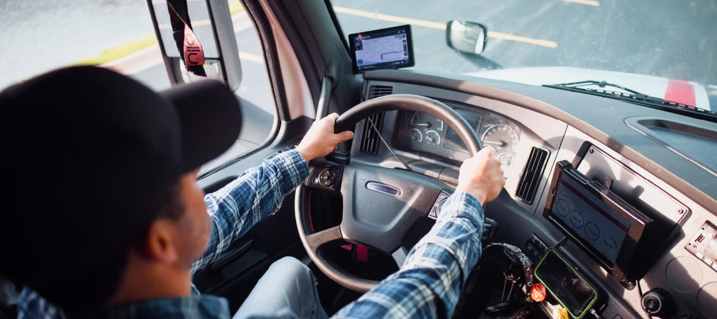person driving a truck