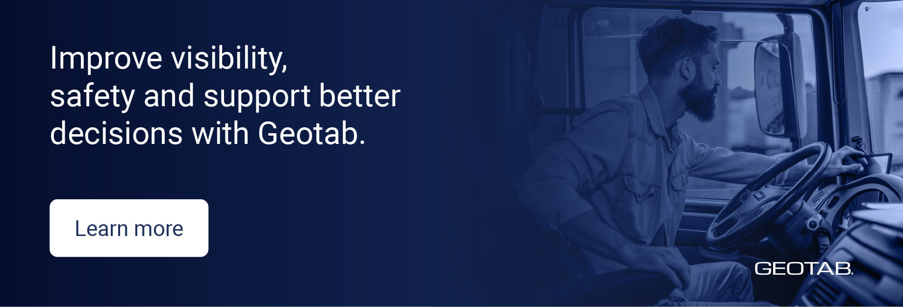 Improve visibility, safety and support better decisions with Geotab, learn more.