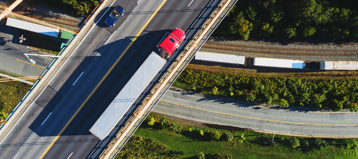 overhead view of truck