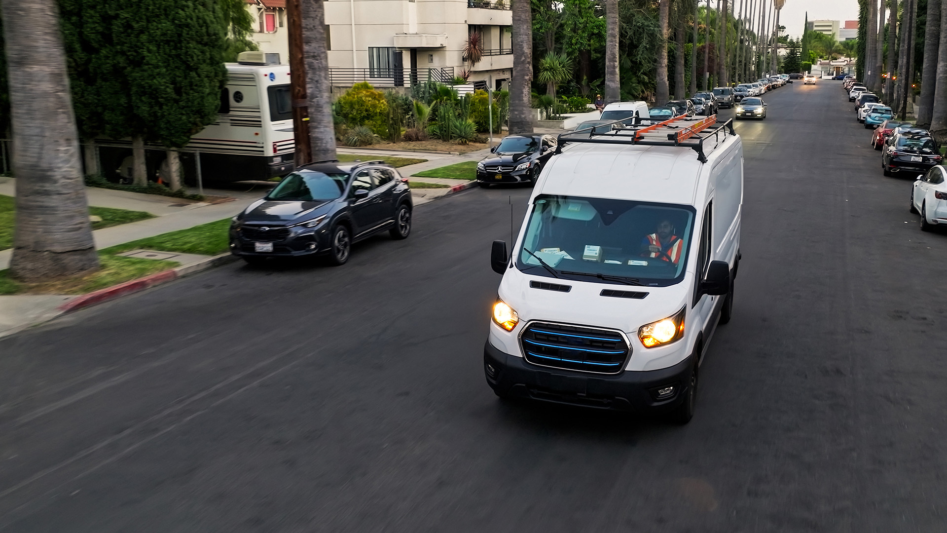 image of a white van