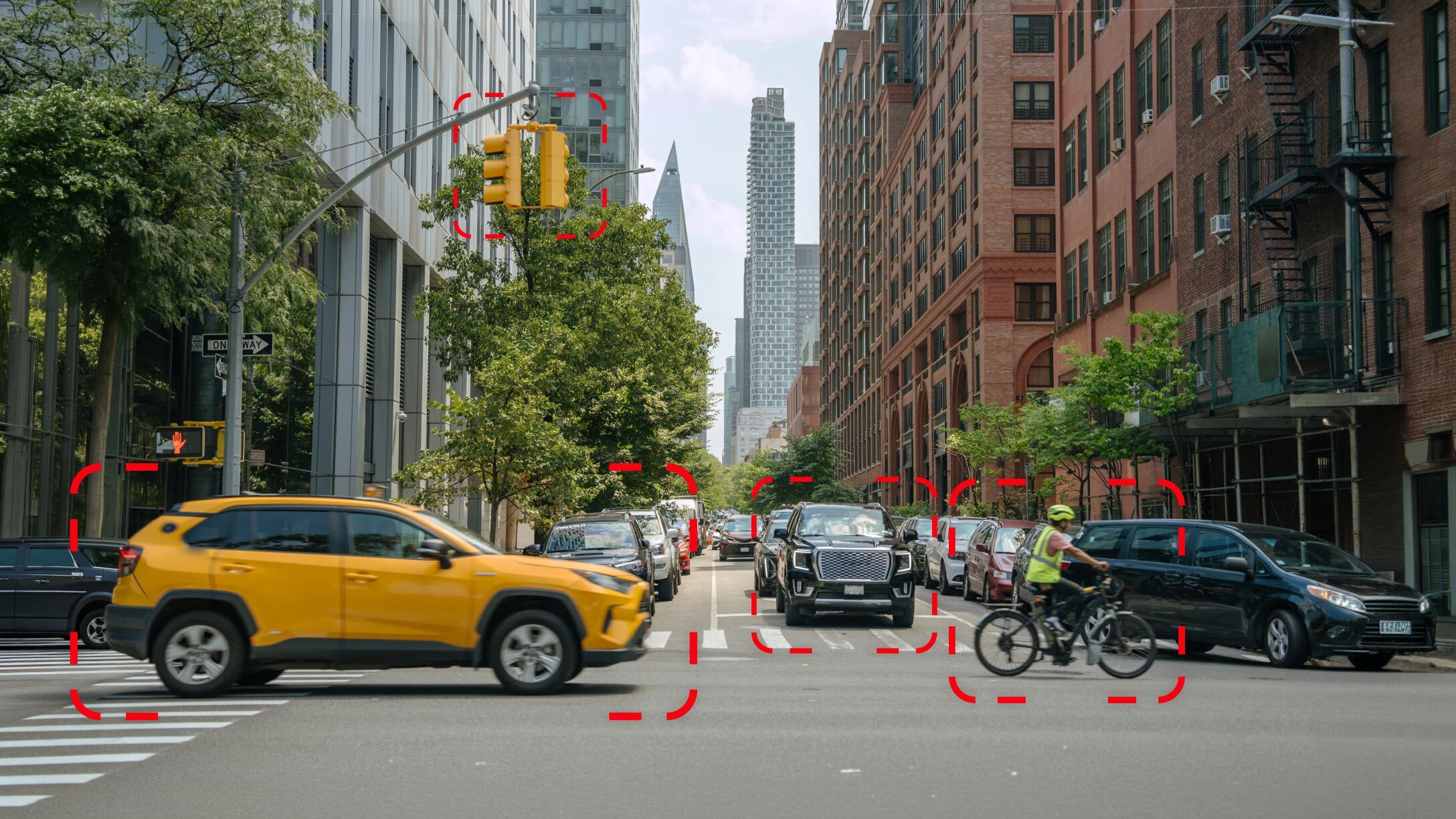 GO Focus Pro Edge AI dash cam monitoring the full perimeter of a commercial fleet vehicle