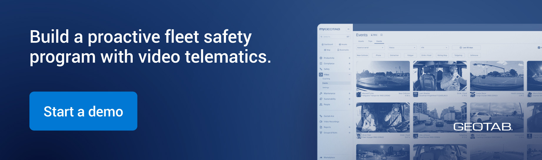 Build a proactive fleet safety program with video telematics. Start a demo
