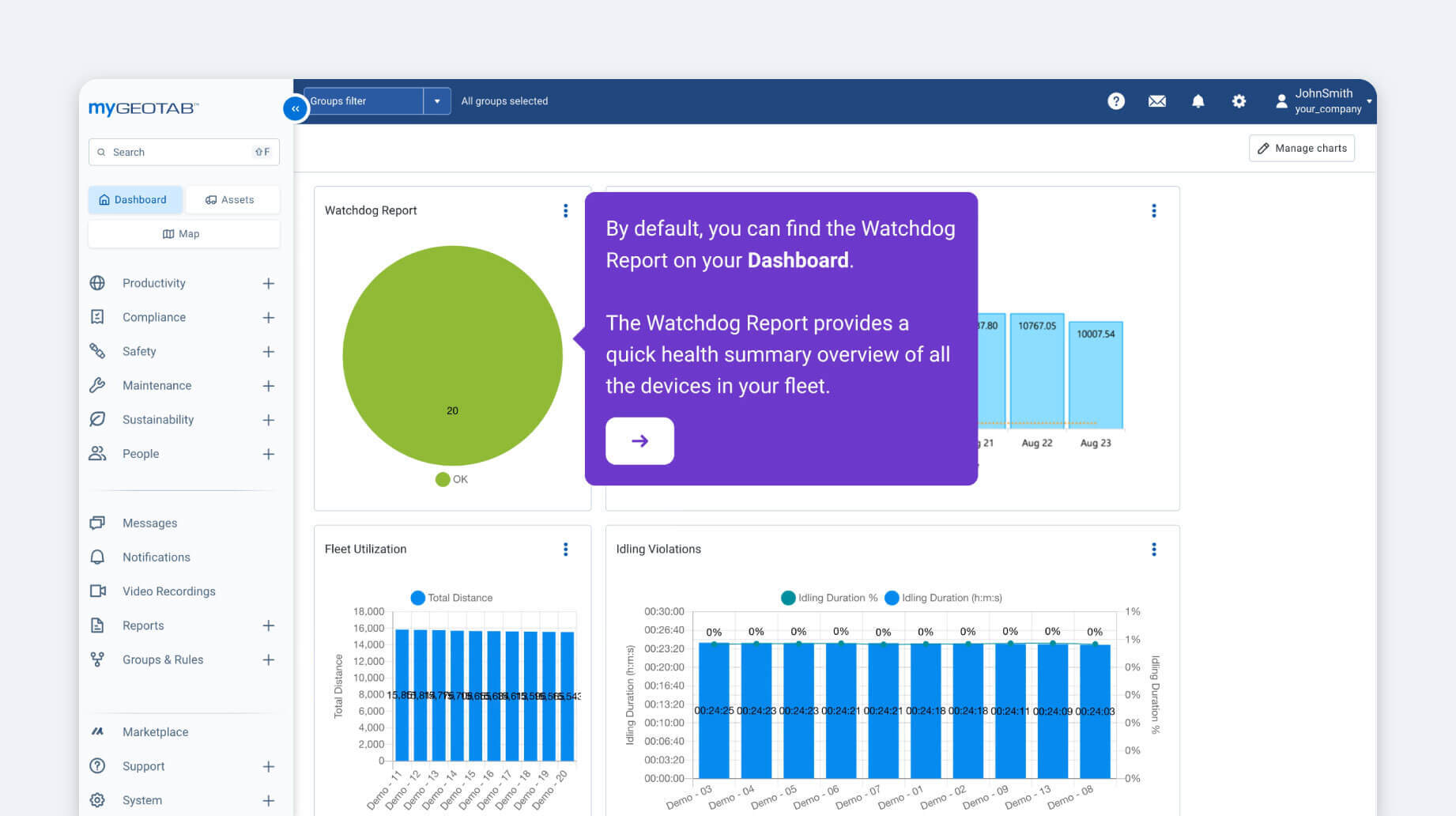 mygeotab watchdog report