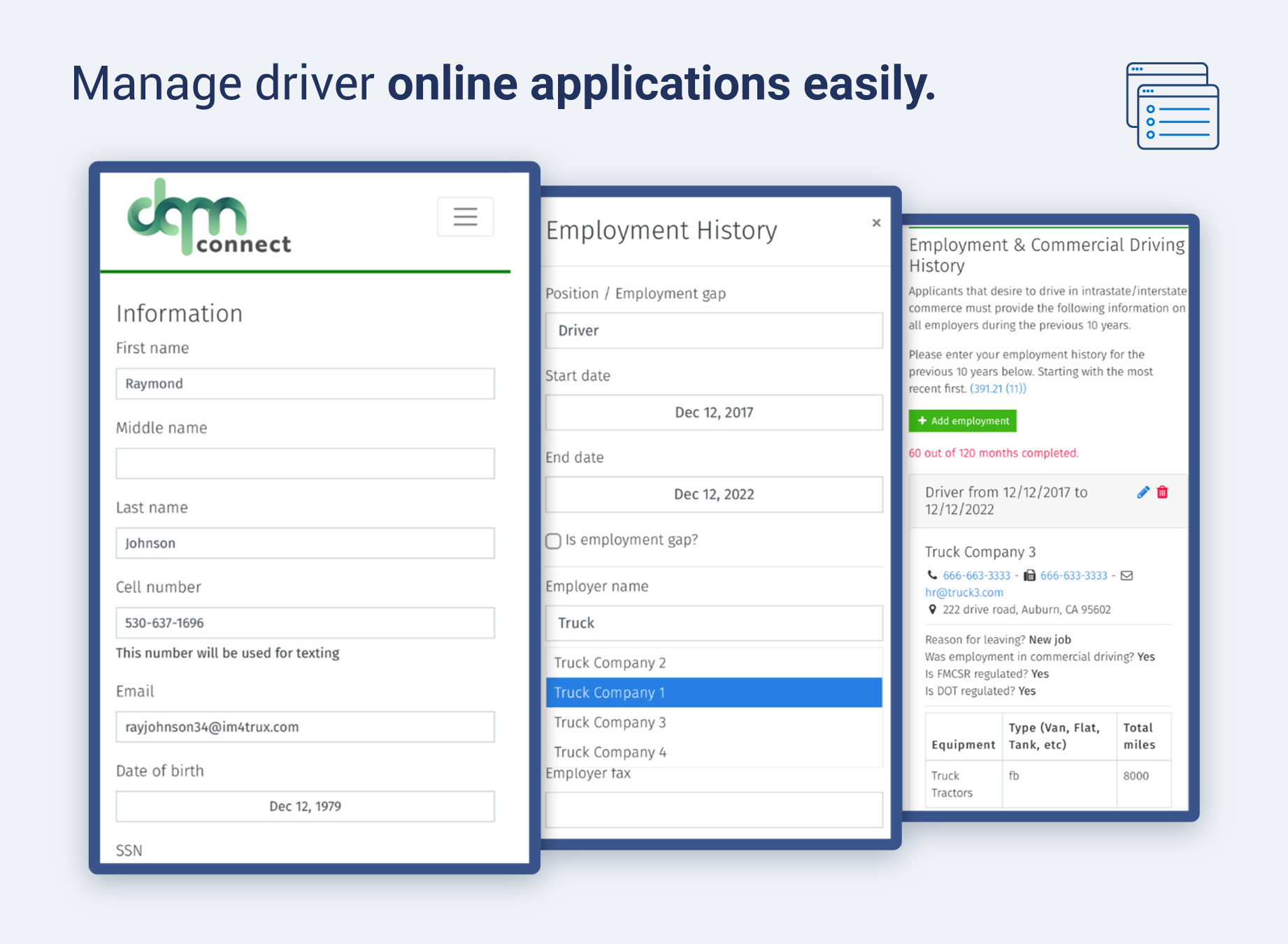 an image of DQM Connect software