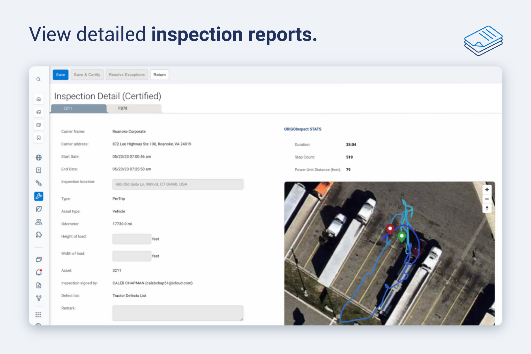 an image of ORIGOInspect software