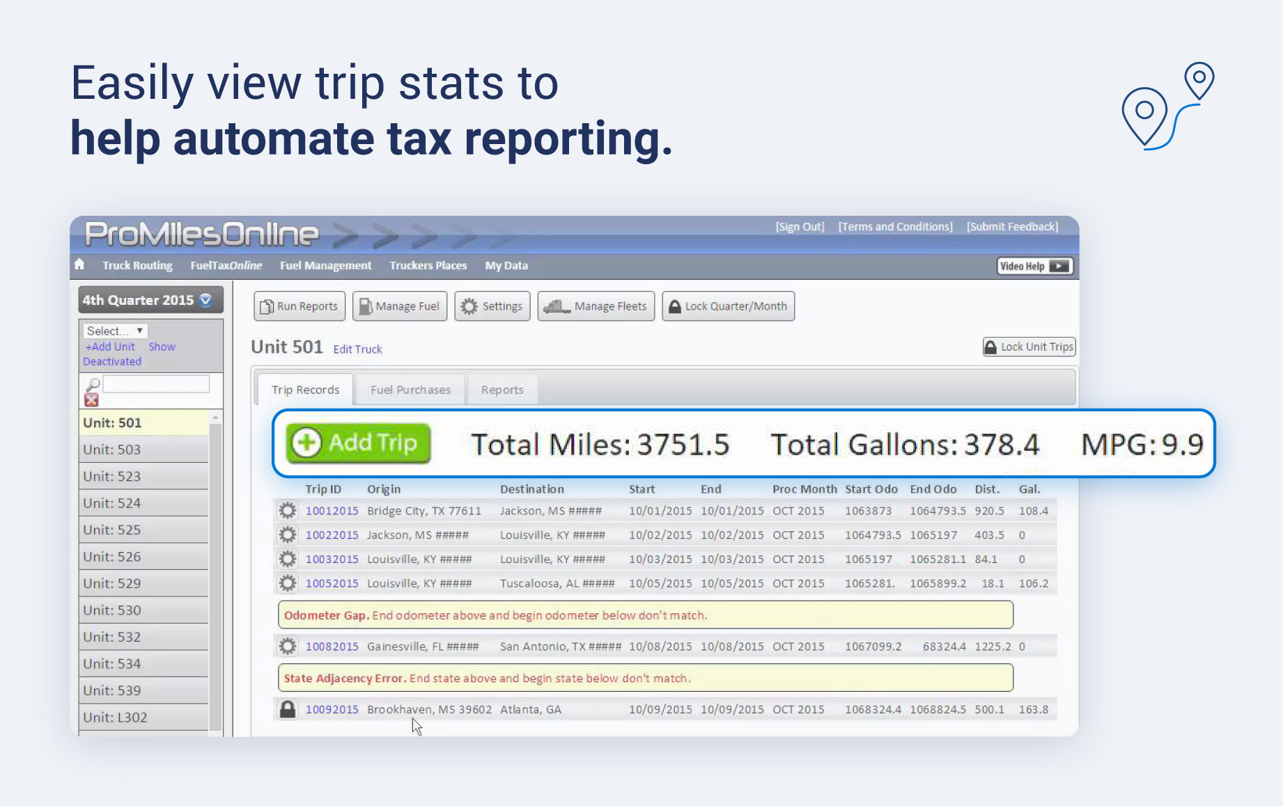 an image of ProMiles software