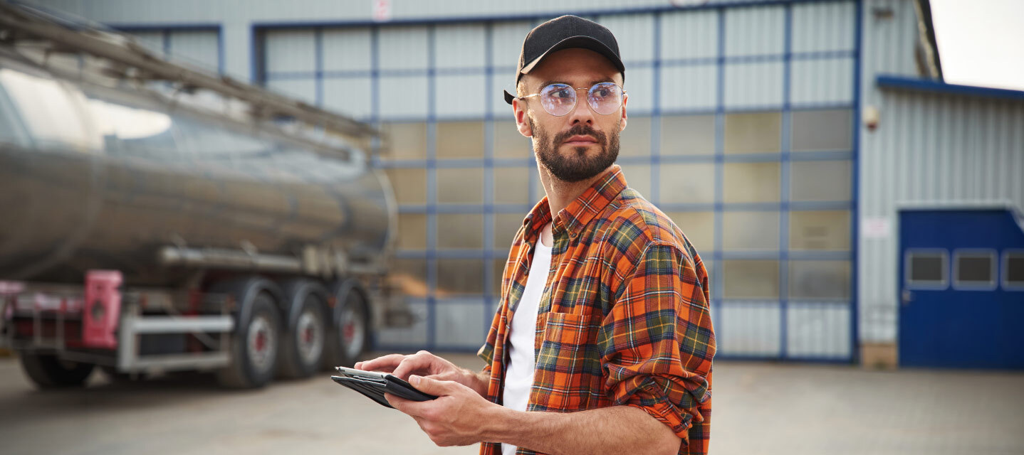 photo of a man in a fleet yard
