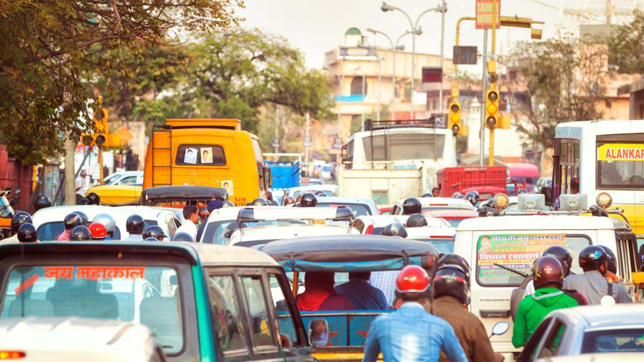 A busy street in India