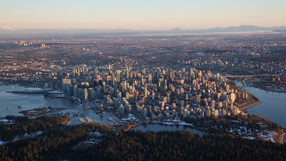 View of a city from far away