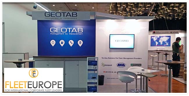 Geotab kiosk at Fleet Europe conference