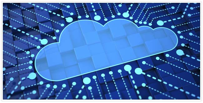 cloud with data points connecting to it 