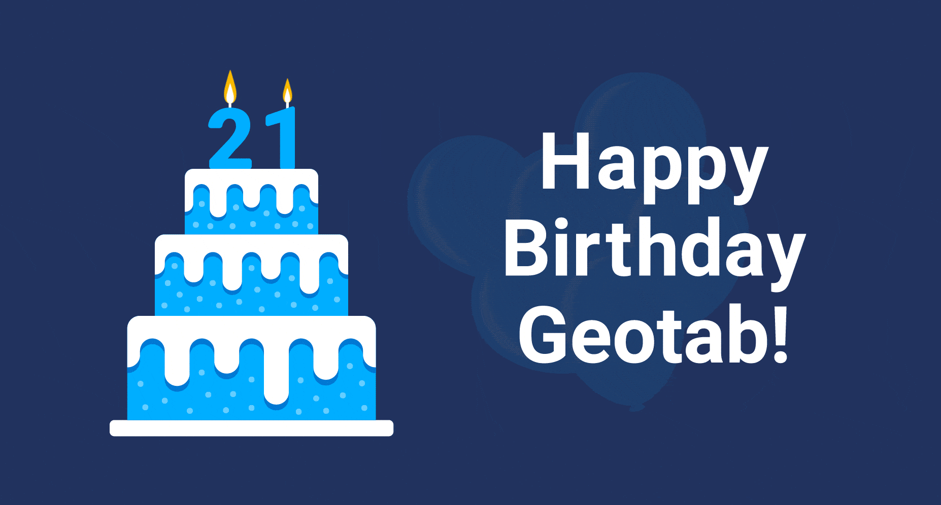 Geotab turns 21 with cake and confetti. 