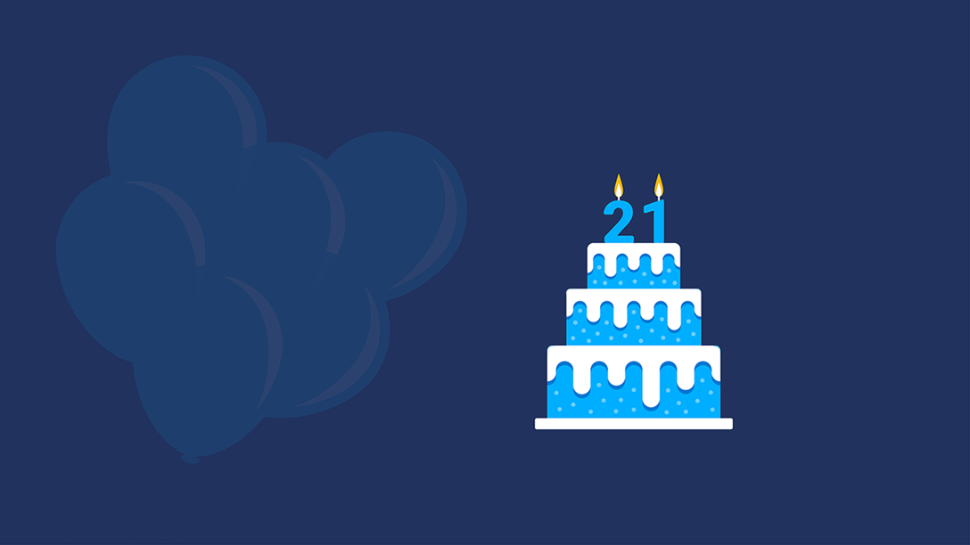 Geotab turns 21 with cake and confetti. 