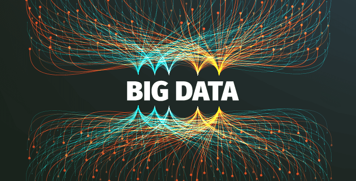 Big Data with teal and yellow art design