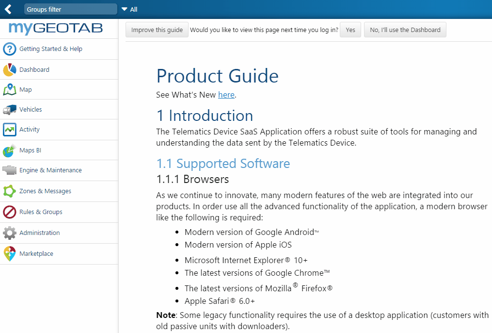 Exception rule edit in MyGeotab