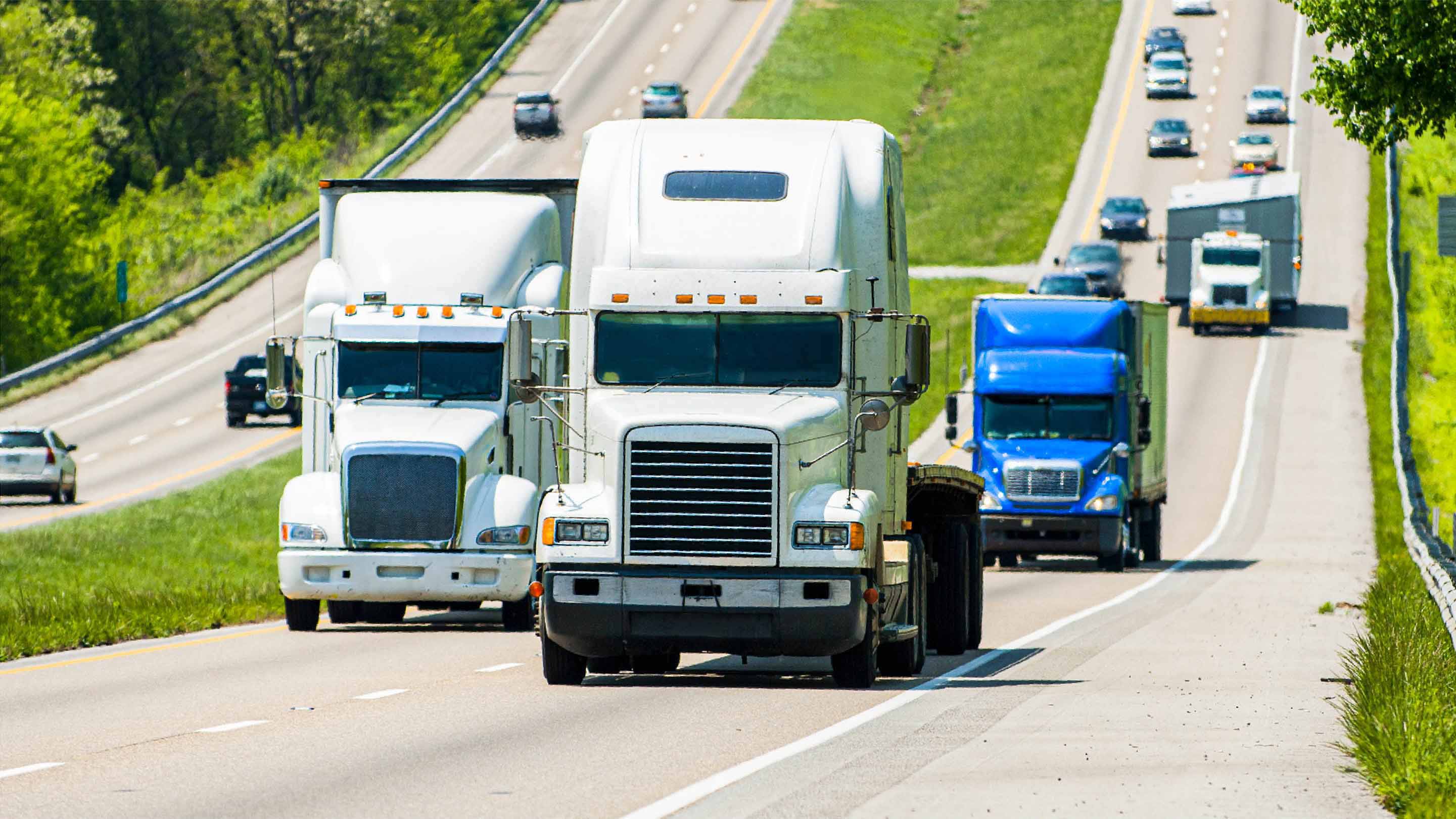 Trucks in traffic 