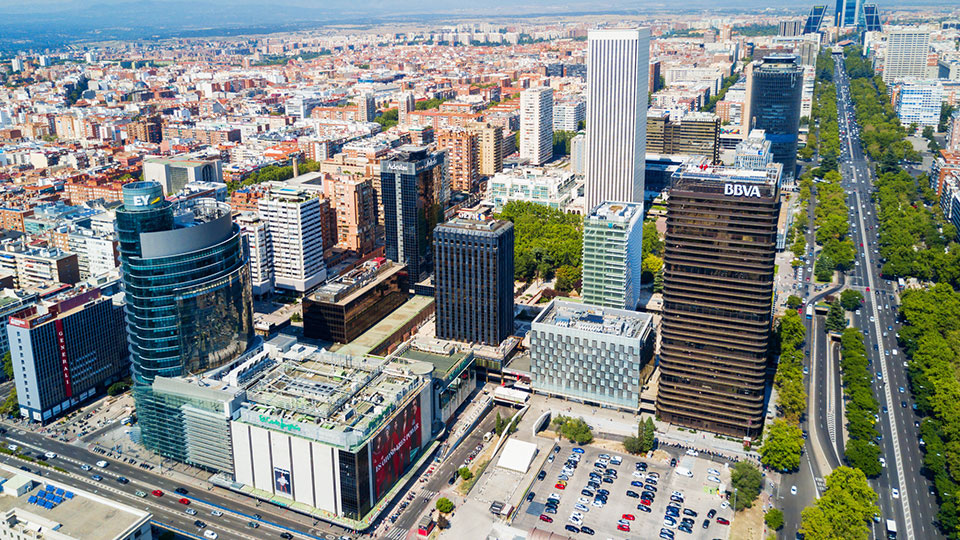 Aerial view of urban city