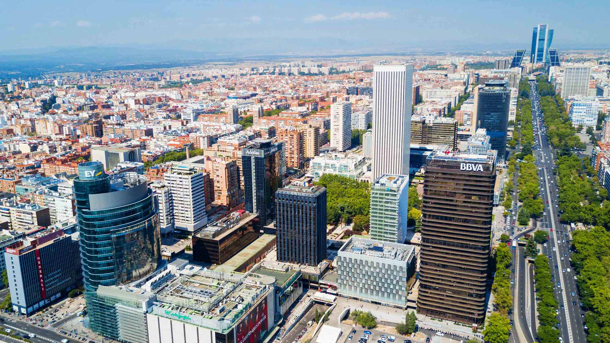 Aerial view of urban city