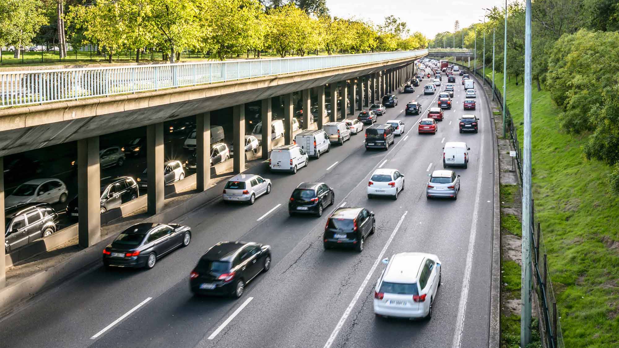 A street in Paris during rush hour