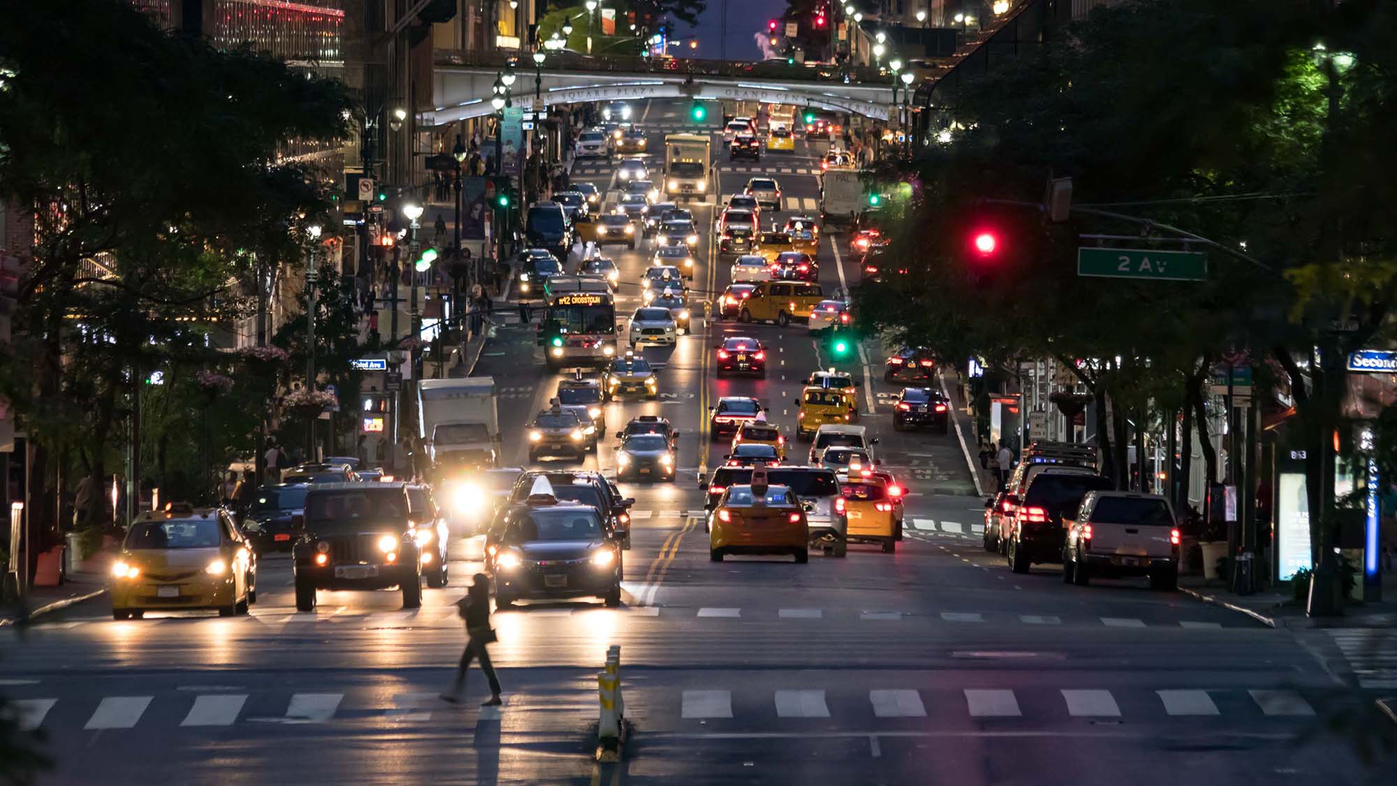 Vehicles on busy road at night time