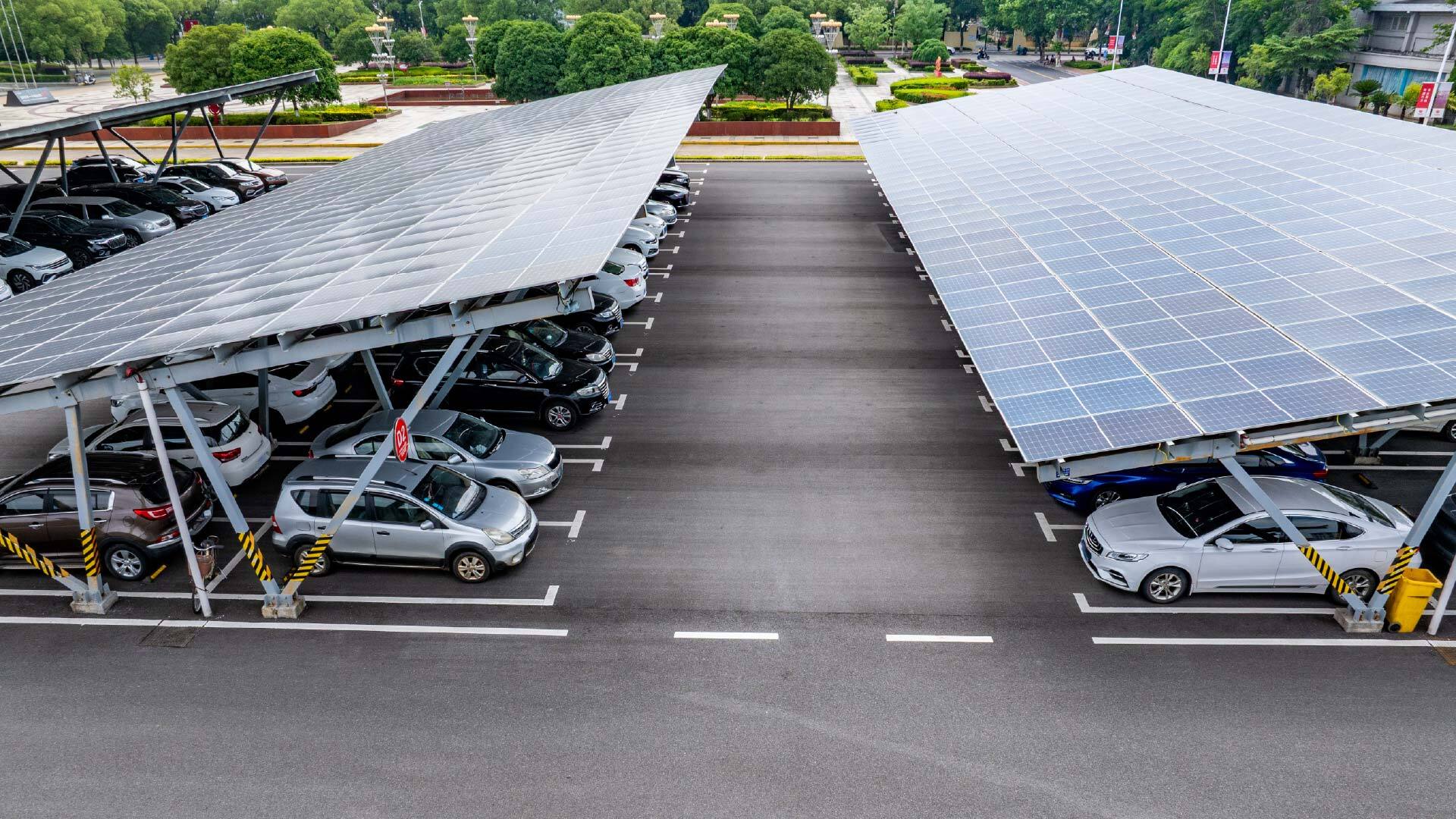 EV charging station with solar canopy