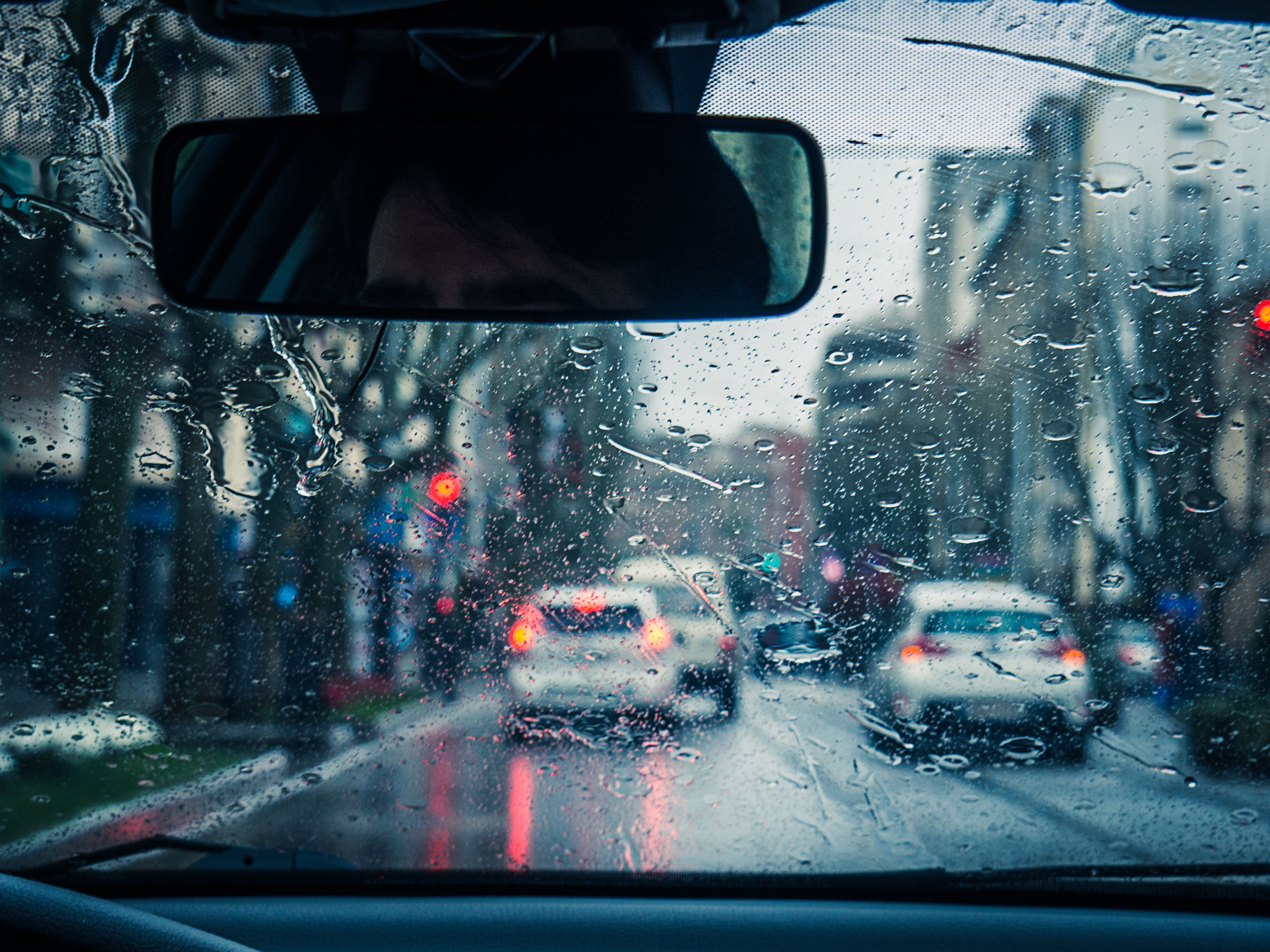 Rain through the windshield