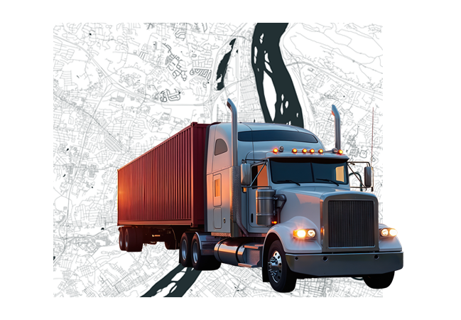 Truck and map