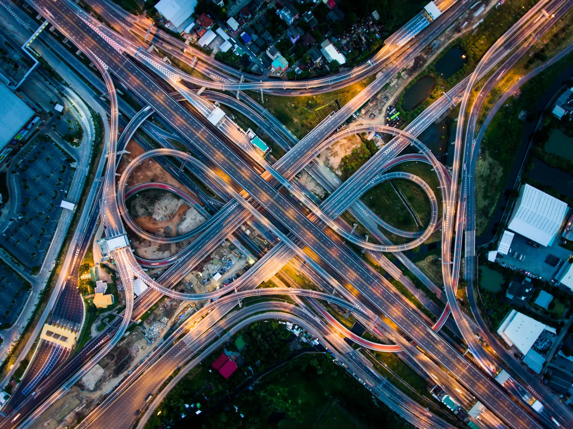 top down view of highway