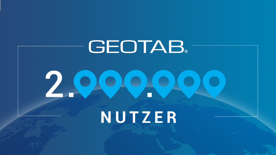 Geotab logo über dem Schriftzug 2 Millionen Nutzer.
