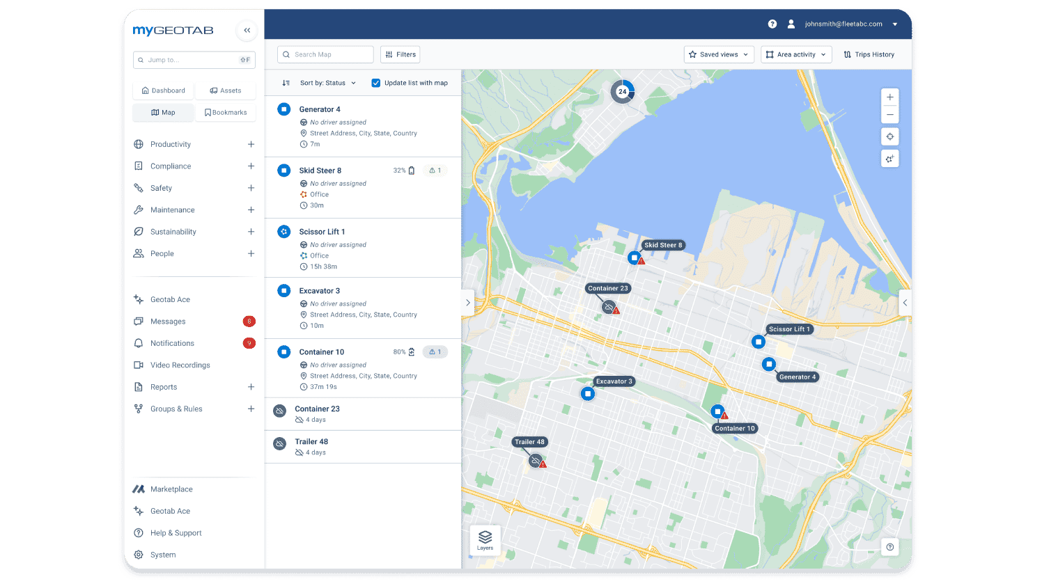 Asset tracking in mygeotab