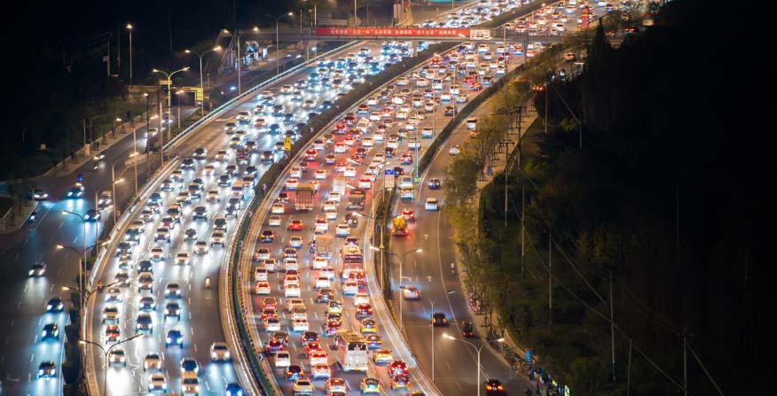 Car Traffic in highway