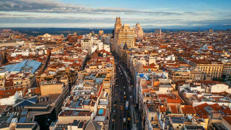Foto del centro de Madrid desde el aire