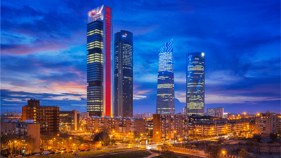Imagen de las cuatro torres de Madrid 