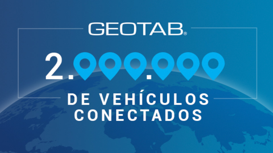 Ilustración que anuncia que Geotab ha alcanzado la cifra de 2 millones de vehículos conectados