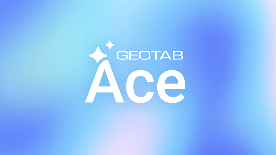 blue background with the letters geotab ace