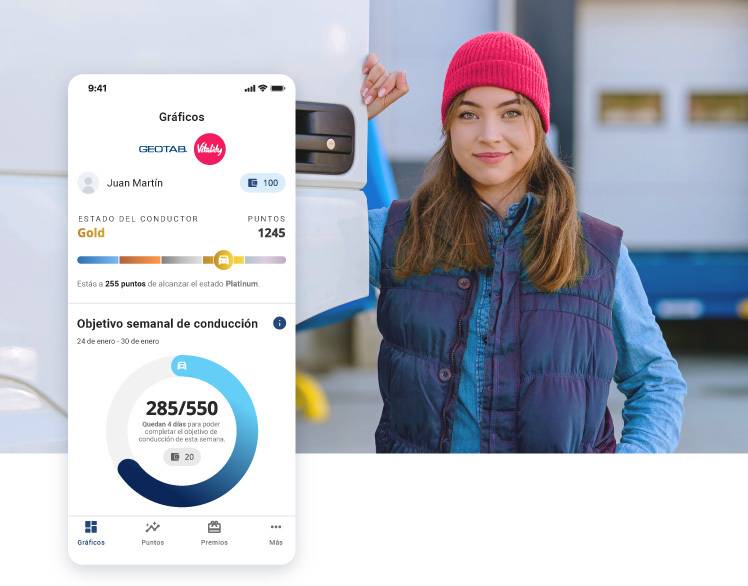Geotab vitality UI on mobile