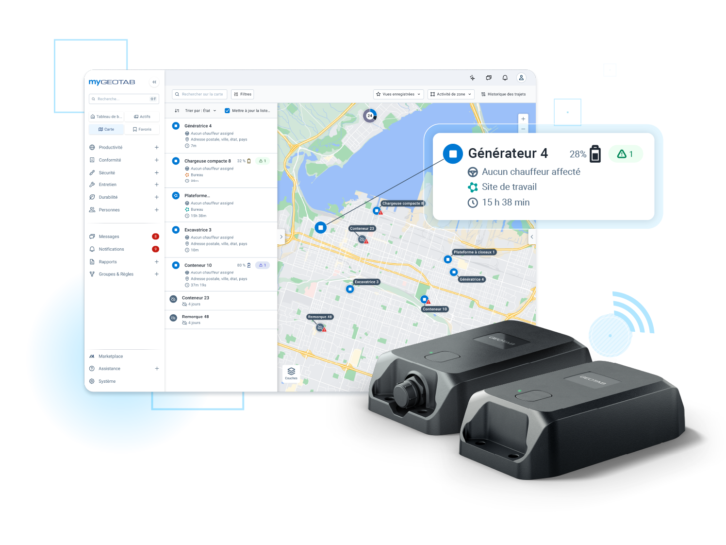 Asset tracking geotab devices