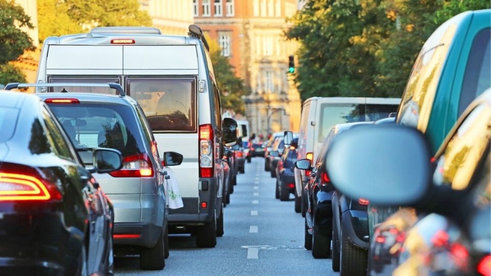 Cars in traffic