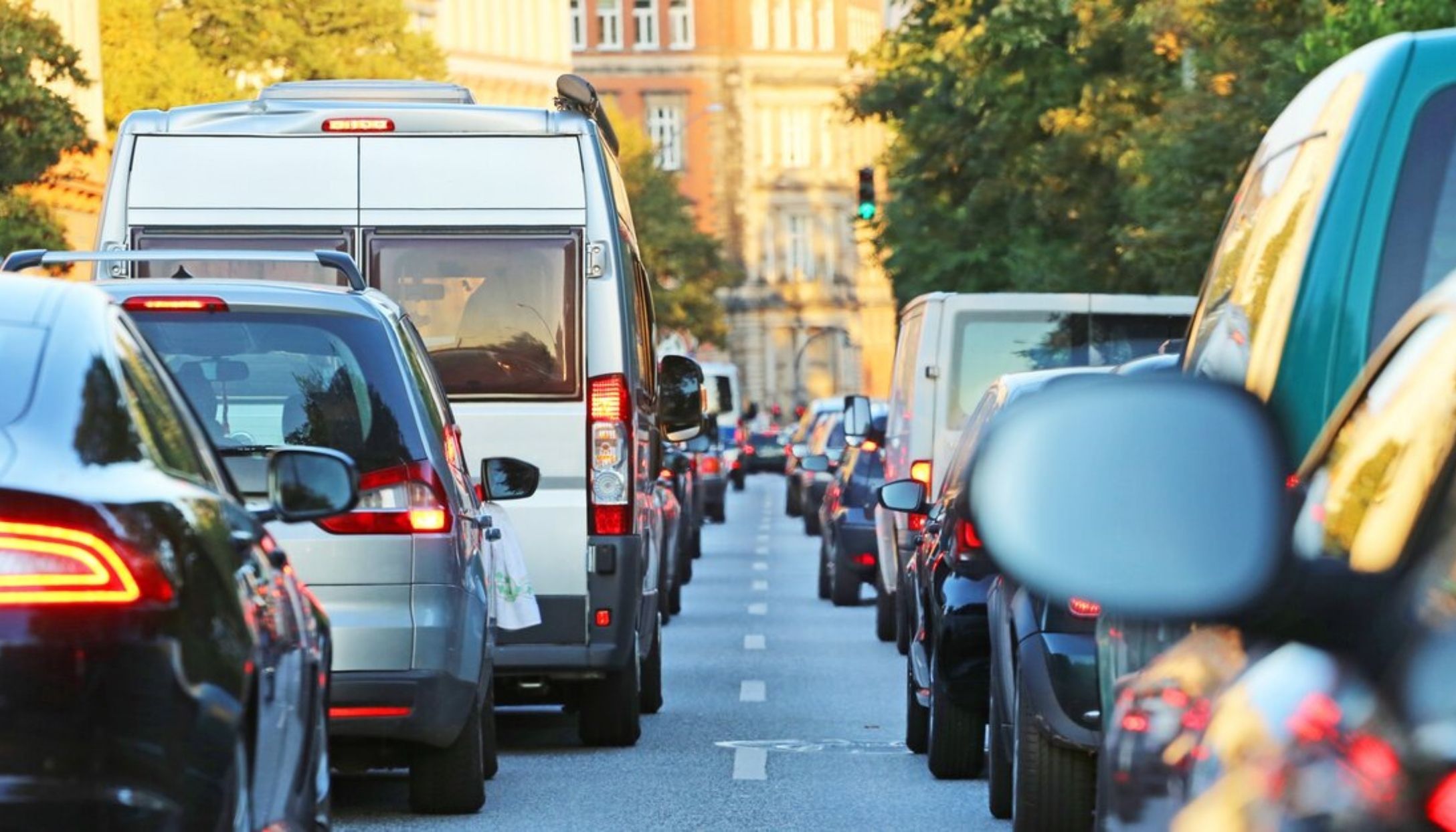Cars in traffic